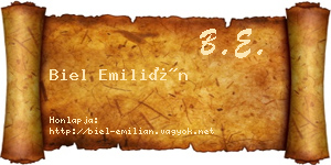Biel Emilián névjegykártya
